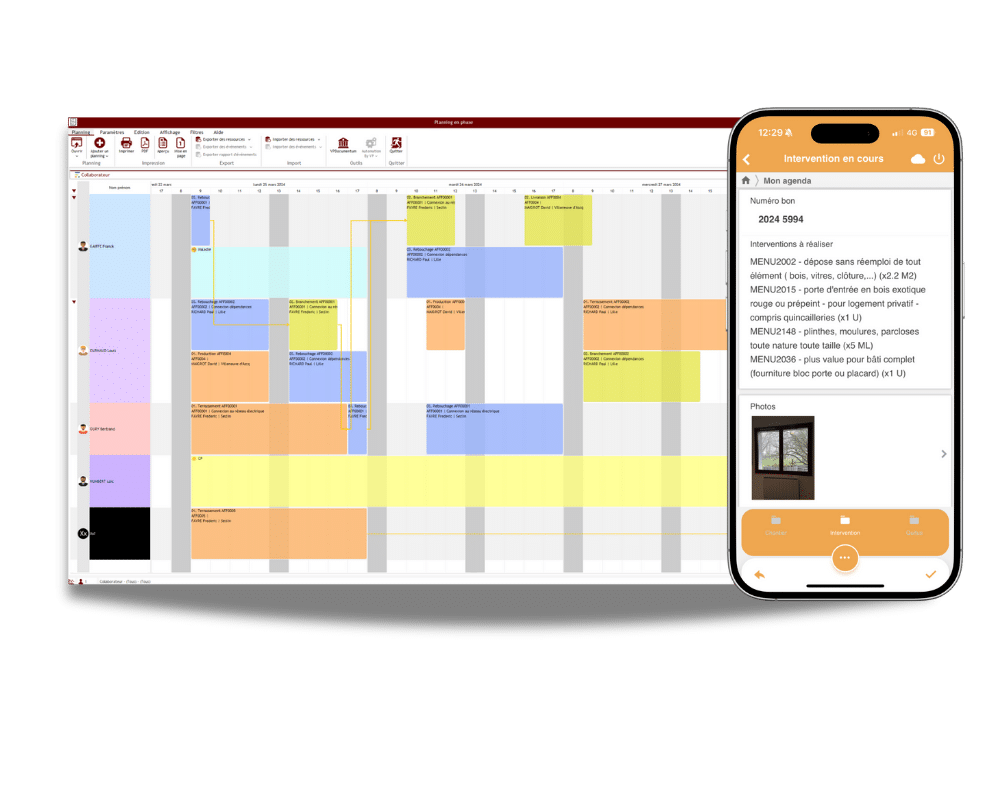 Interface mobile d’un logiciel de planning accessible depuis n’importe où